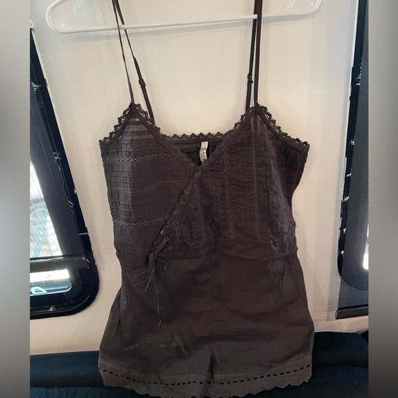 NWOT Free People Intimately Brown Cami Romper - Picture 4 of 7